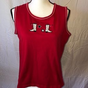 Cute western cropped look tank top